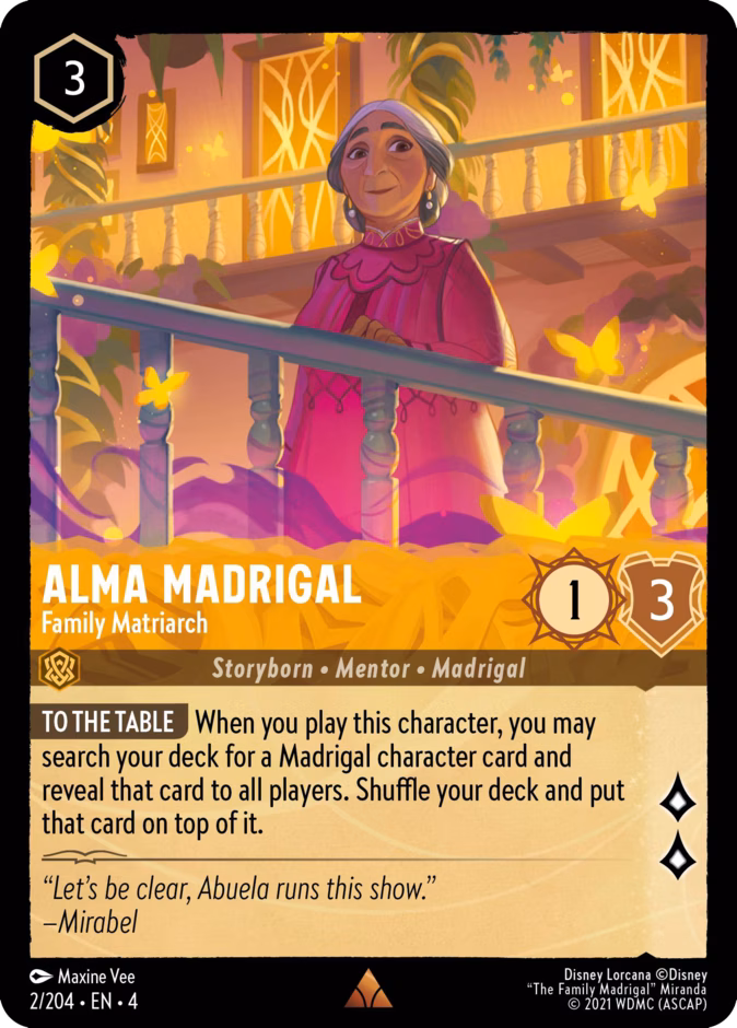 Alma Madrigal - Family Matriarch — Ursula's Return #2 (Disney Lorcana card)