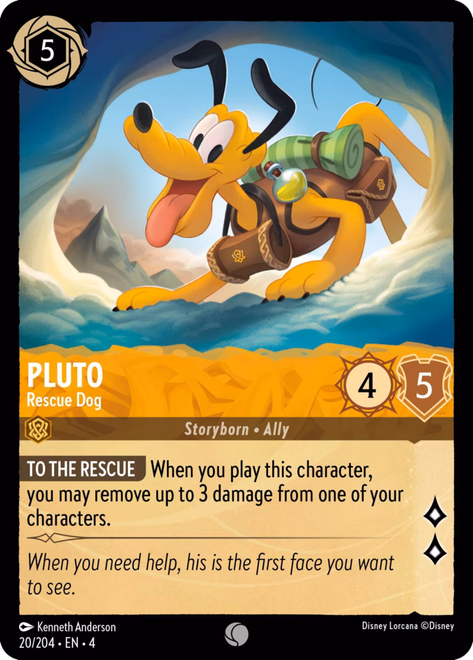 Pluto - Rescue Dog — Ursula's Return #20 (Disney Lorcana card)
