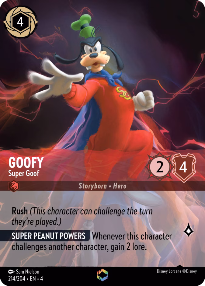 Goofy - Super Goof — Ursula's Return #214 (Disney Lorcana card)