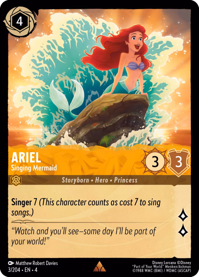 Ariel - Singing Mermaid — Ursula's Return #3 (Disney Lorcana card)