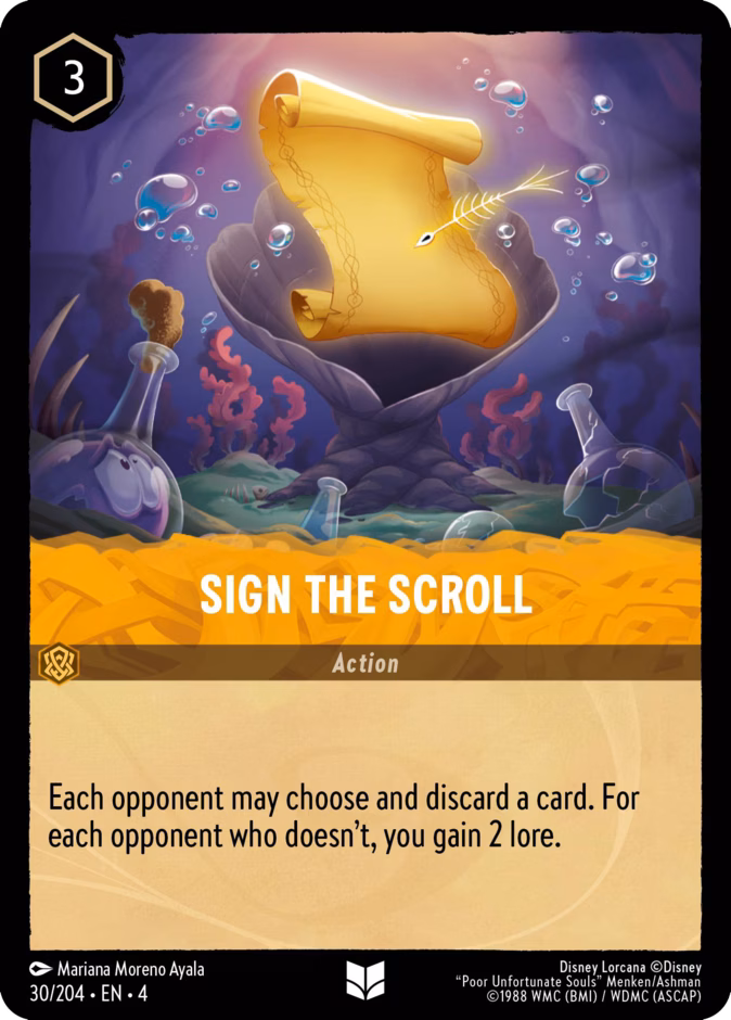 Sign the Scroll — Ursula's Return #30 (Disney Lorcana card)