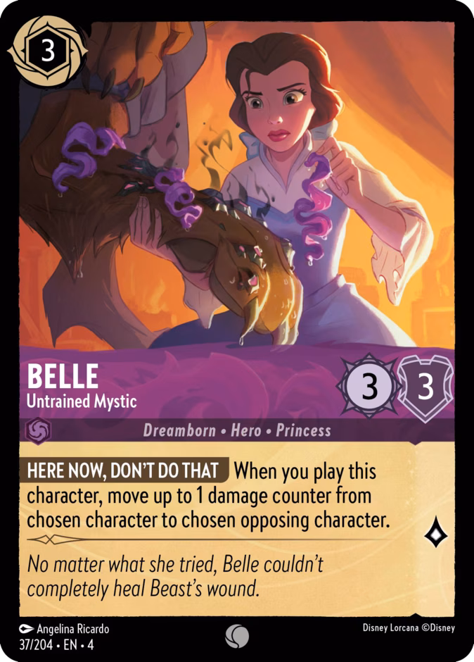 Belle - Untrained Mystic — Ursula's Return #37 (Disney Lorcana card)