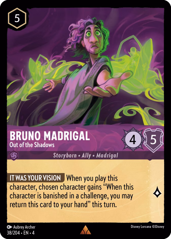 Bruno Madrigal - Out of the Shadows — Ursula's Return #38 (Disney Lorcana card)