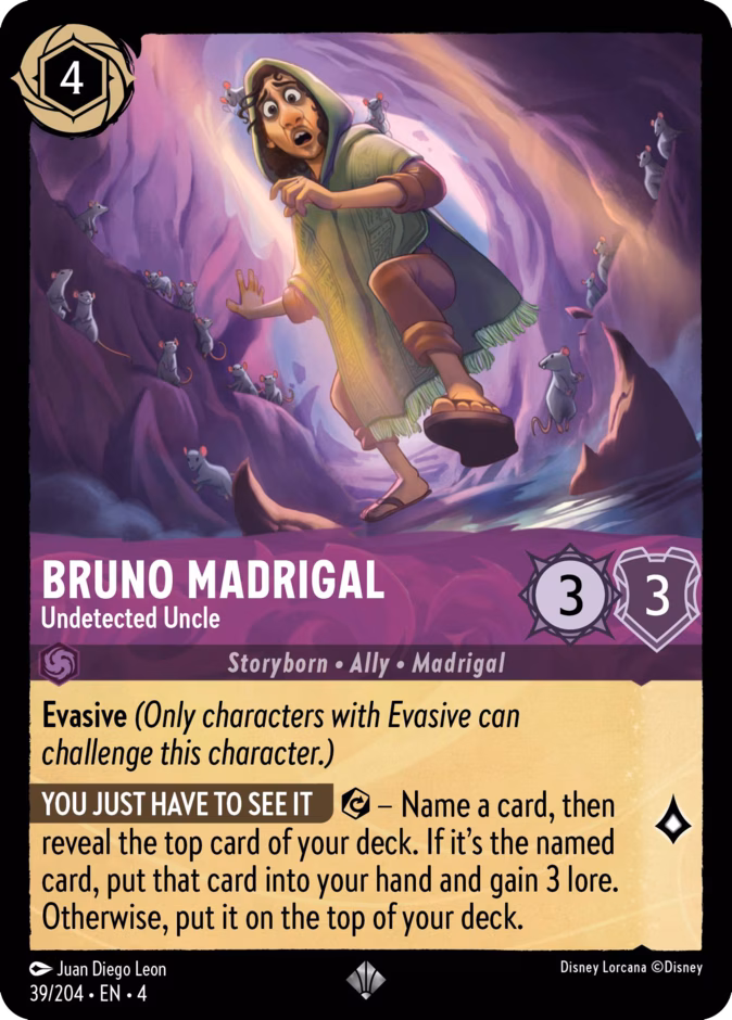 Bruno Madrigal - Undetected Uncle — Ursula's Return #39 (Disney Lorcana card)