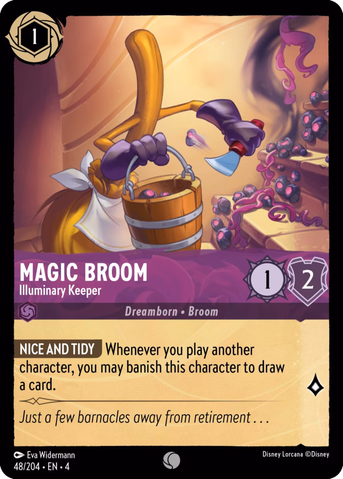 Magic Broom - Illuminary Keeper — Ursula's Return #48 (Disney Lorcana card)