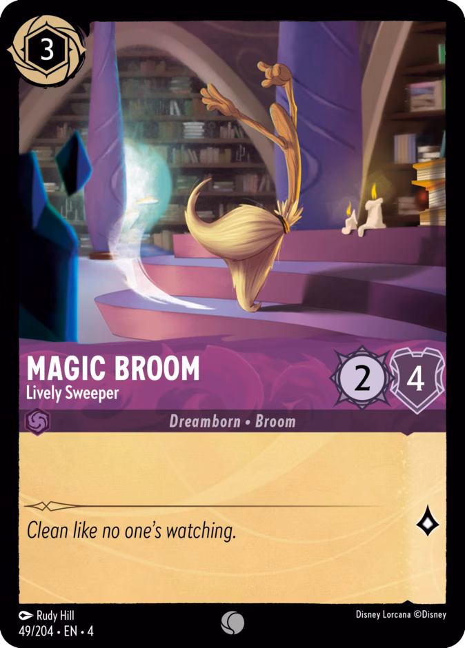Magic Broom - Lively Sweeper — Ursula's Return #49 (Disney Lorcana card)