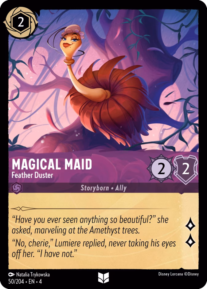Magical Maid - Feather Duster — Ursula's Return #50 (Disney Lorcana card)