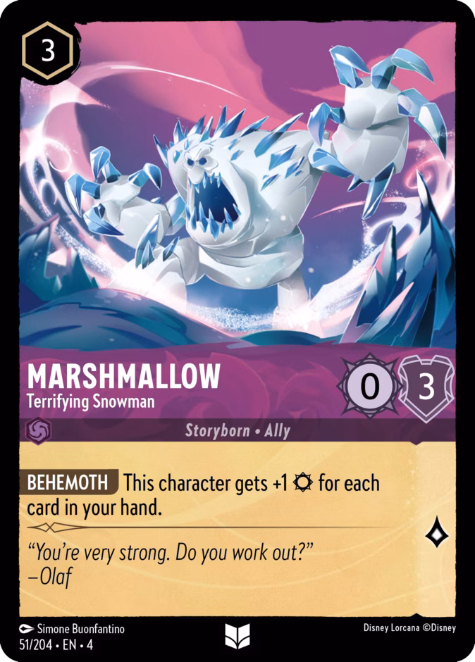 Marshmallow - Terrifying Snowman — Ursula's Return #51 (Disney Lorcana card)