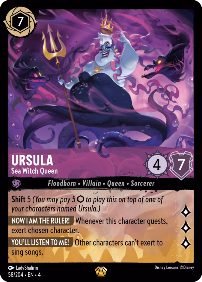 Ursula - Sea Witch Queen — Ursula's Return #58 (Disney Lorcana card)