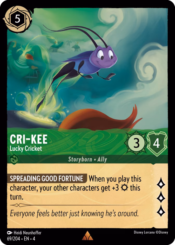 Cri-Kee - Lucky Cricket — Ursula's Return #69 (Disney Lorcana card)