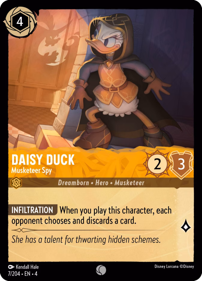 Daisy Duck - Musketeer Spy — Ursula's Return #7 (Disney Lorcana card)