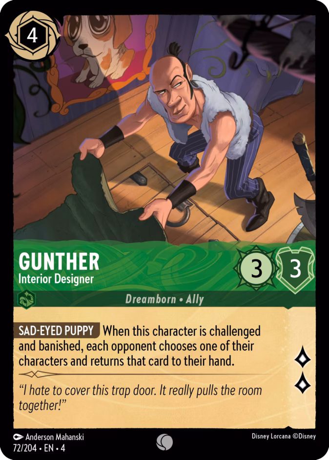 Gunther - Interior Designer — Ursula's Return #72 (Disney Lorcana card)