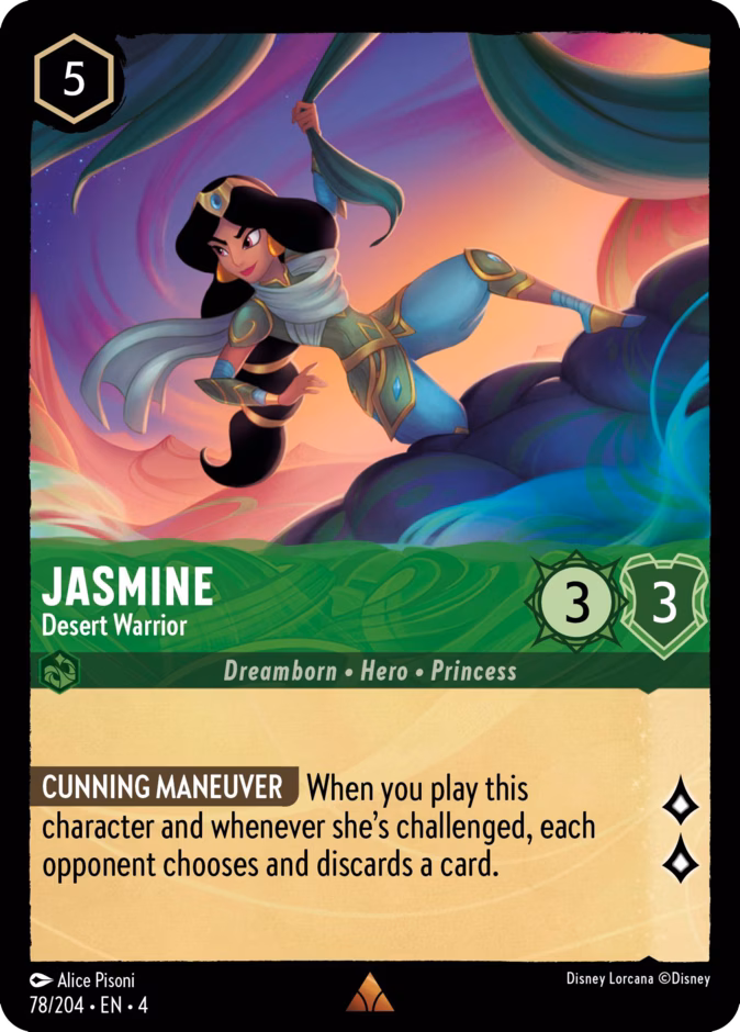 Jasmine - Desert Warrior — Ursula's Return #78 (Disney Lorcana card)