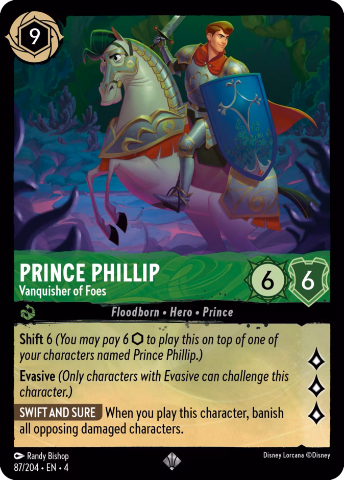 Prince Phillip - Vanquisher of Foes — Ursula's Return #87 (Disney Lorcana card)
