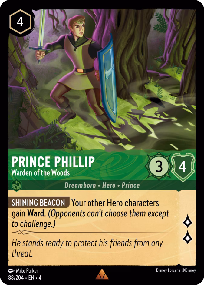 Prince Phillip - Warden of the Woods — Ursula's Return #88 (Disney Lorcana card)