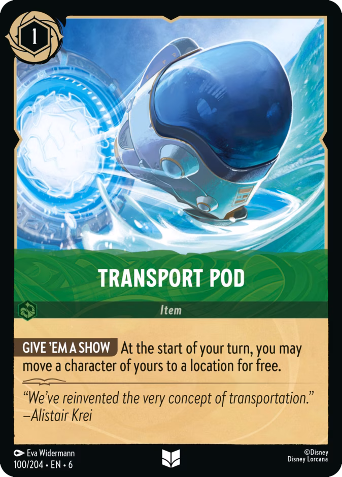 Transport Pod — Azurite Sea #100 (Disney Lorcana card)