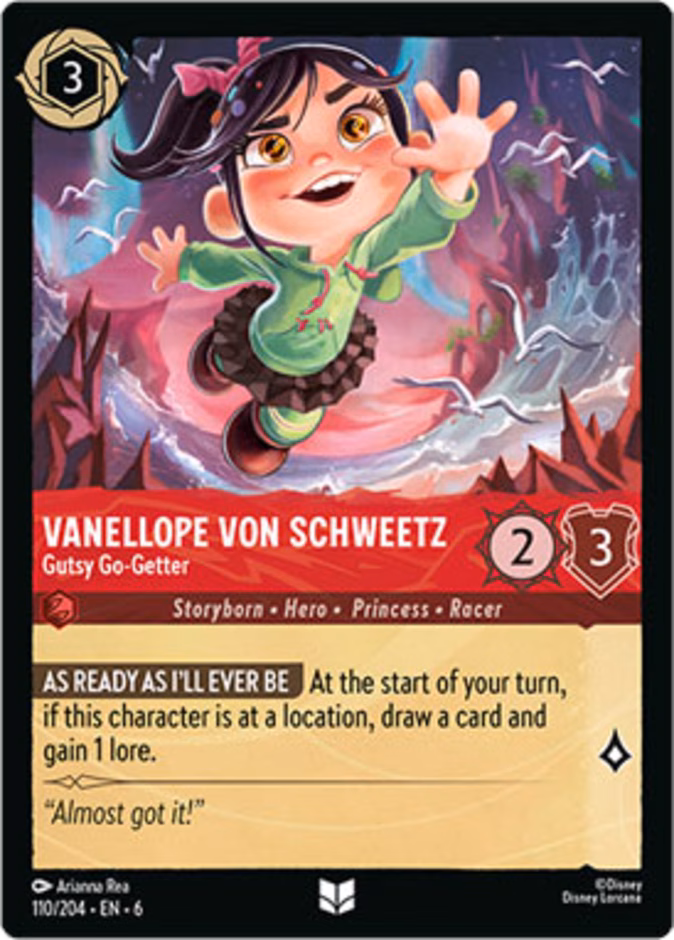 Vanellope Von Schweetz - Gutsy Go-Getter — Azurite Sea #110 (Disney Lorcana card)