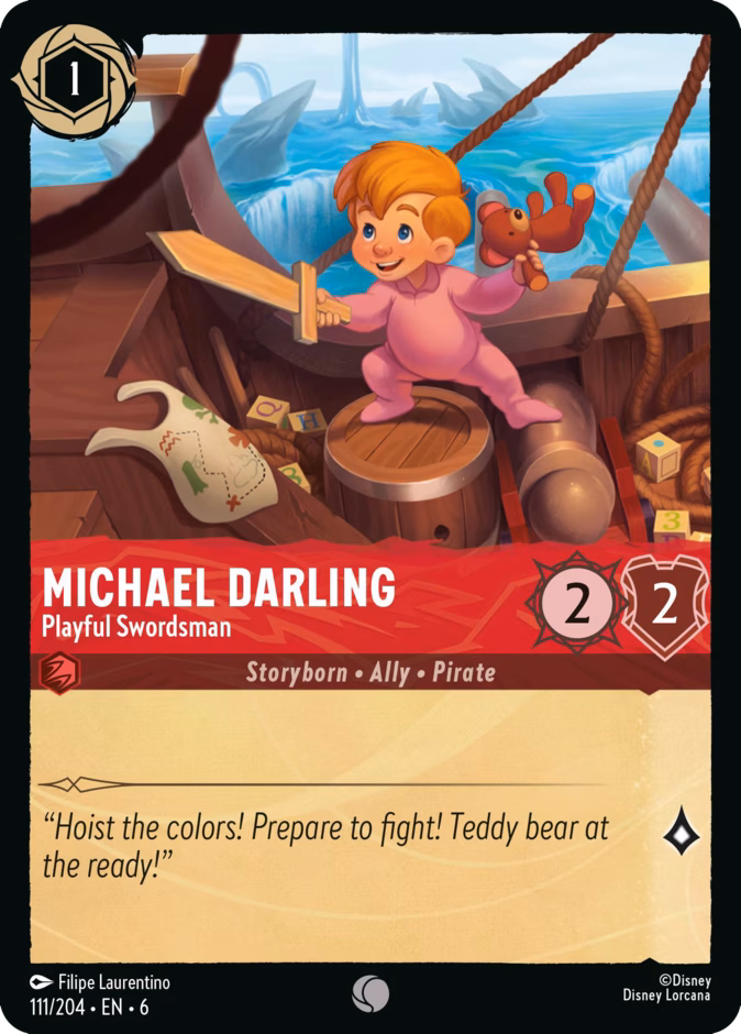 Michael Darling - Playful Swordsman — Azurite Sea #111 (Disney Lorcana card)