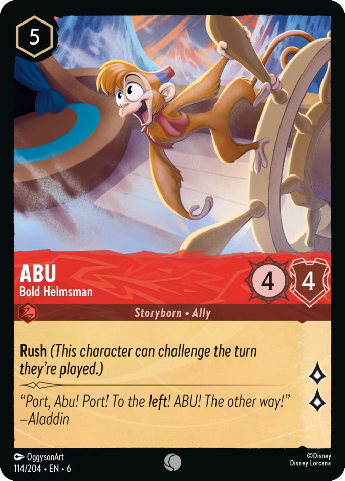 Abu - Bold Helmsman — Azurite Sea #114 (Disney Lorcana card)