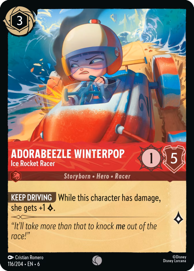 Adorabeezle Winterpop - Ice Rocket Racer — Azurite Sea #116 (Disney Lorcana card)