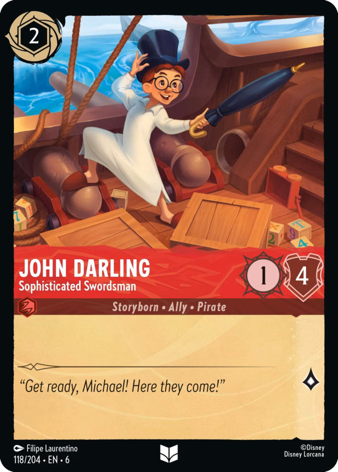 John Darling - Sophisticated Swordsman — Azurite Sea #118 (Disney Lorcana card)