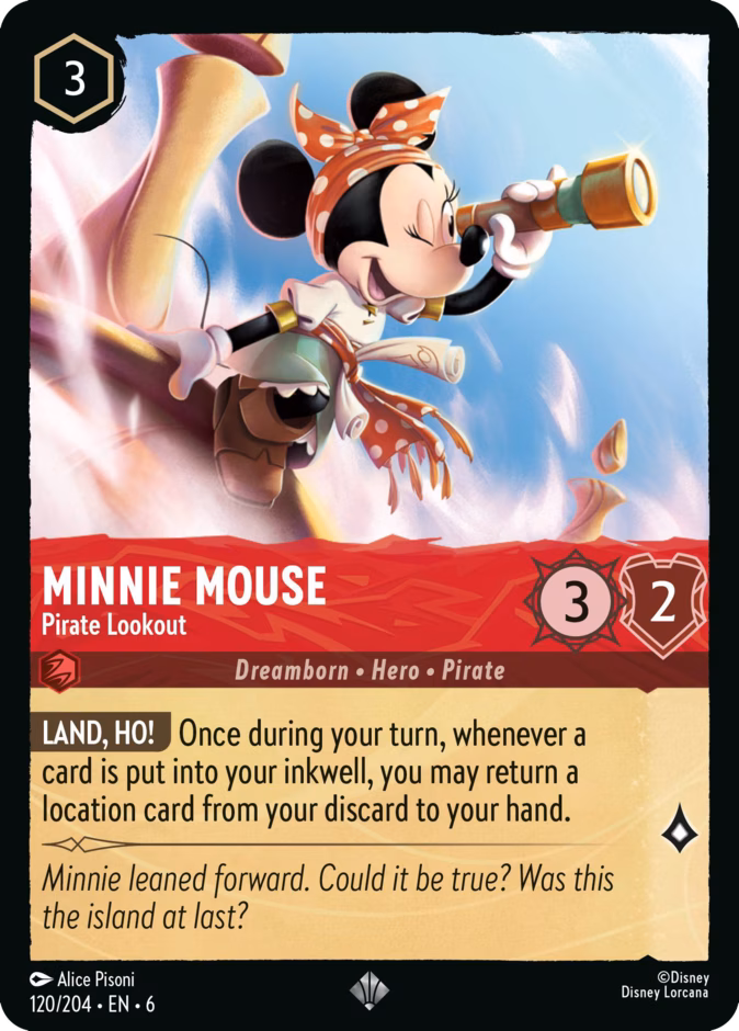 Minnie Mouse - Pirate Lookout — Azurite Sea #120 (Disney Lorcana card)