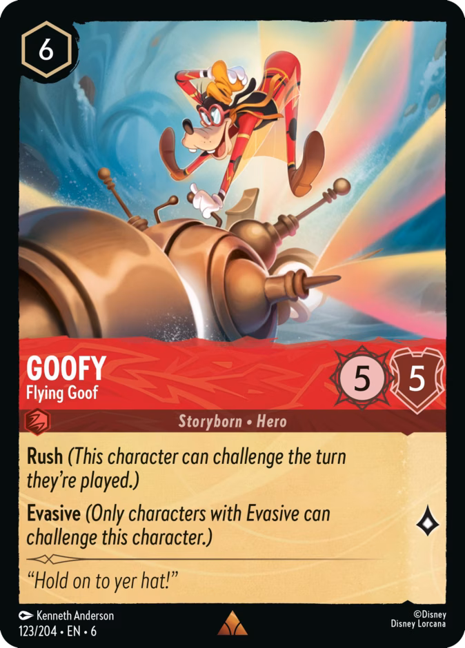 Goofy - Flying Goof — Azurite Sea #123 (Disney Lorcana card)