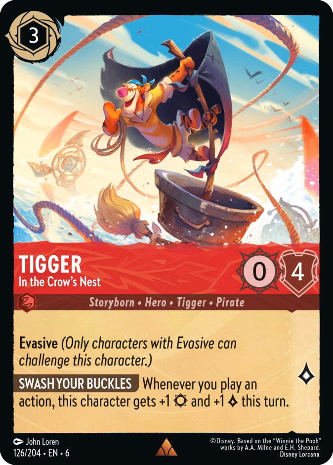Tigger - In the Crow's Nest — Azurite Sea #126 (Disney Lorcana card)