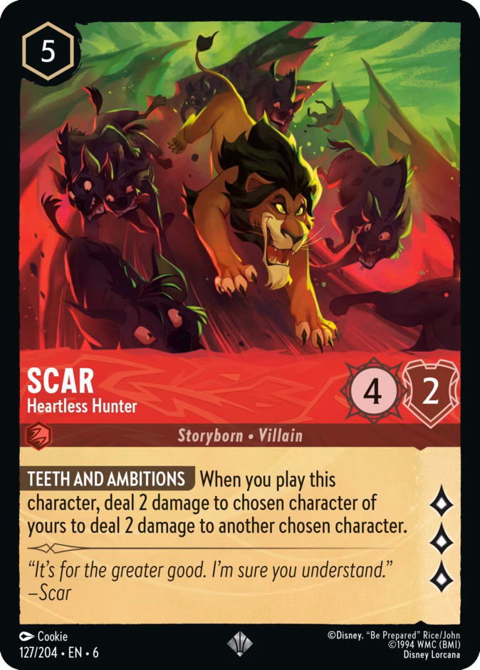 Scar - Heartless Hunter — Azurite Sea #127 (Disney Lorcana card)