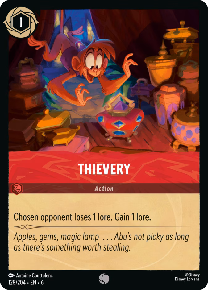 Thievery — Azurite Sea #128 (Disney Lorcana card)