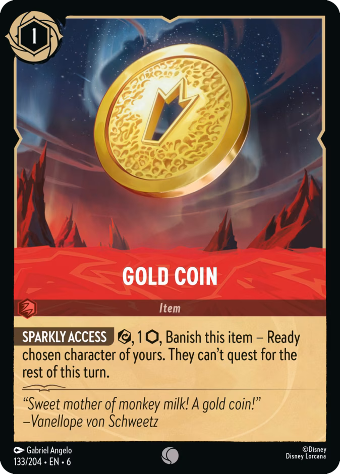 Gold Coin — Azurite Sea #133 (Disney Lorcana card)