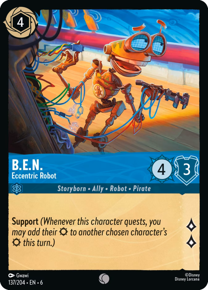 B.E.N. - Eccentric Robot — Azurite Sea #137 (Disney Lorcana card)