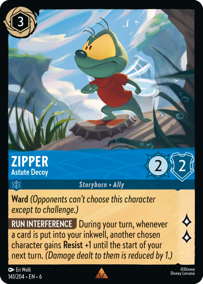 Zipper - Astute Decoy — Azurite Sea #141 (Disney Lorcana card)