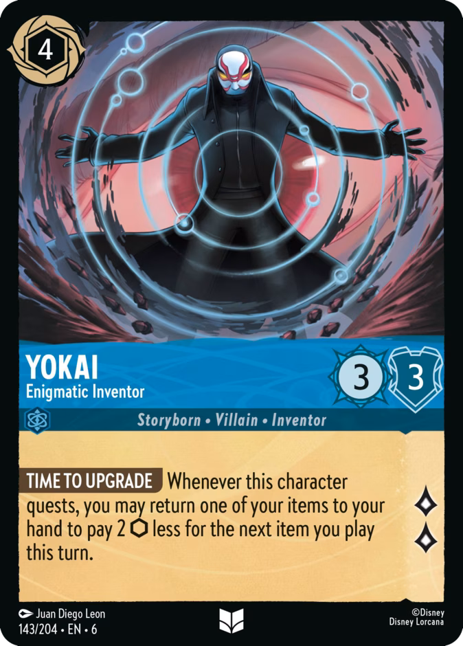 Yokai - Enigmatic Inventor — Azurite Sea #143 (Disney Lorcana card)