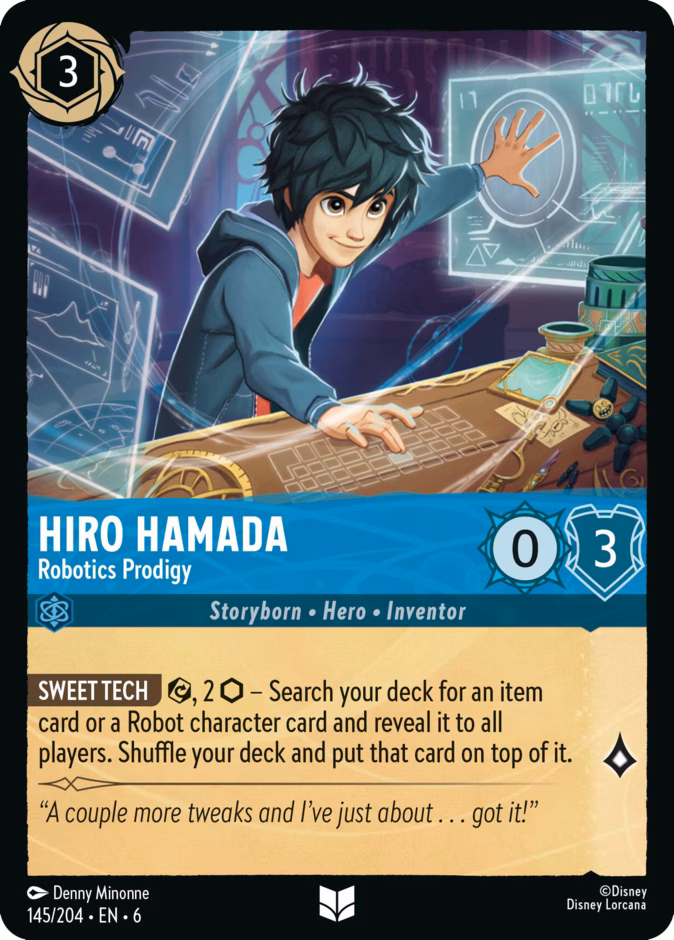 Hiro Hamada - Robotics Prodigy — Azurite Sea #145 (Disney Lorcana card)
