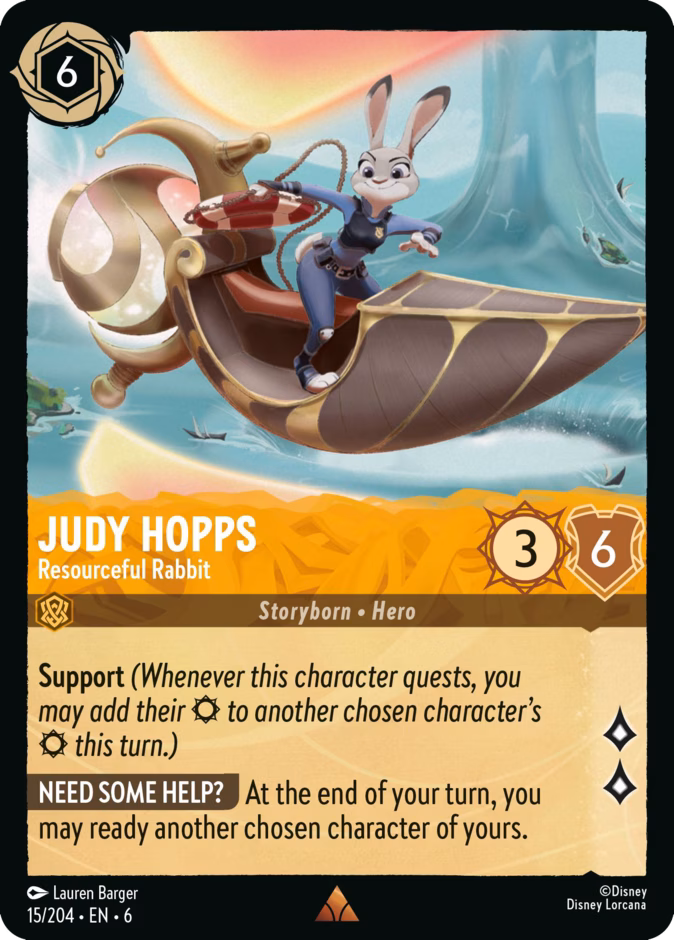 Judy Hopps - Resourceful Rabbit — Azurite Sea #15 (Disney Lorcana card)