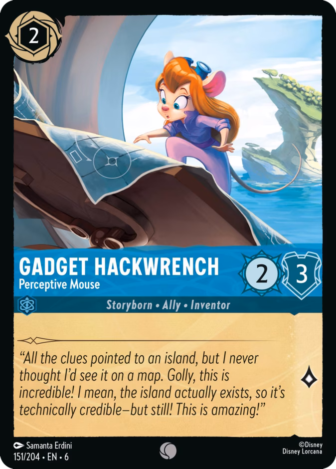 Gadget Hackwrench - Perceptive Mouse — Azurite Sea #151 (Disney Lorcana card)