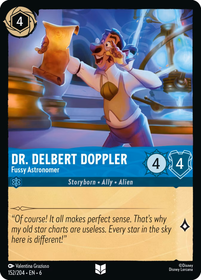 Dr. Delbert Doppler - Fussy Astronomer — Azurite Sea #152 (Disney Lorcana card)
