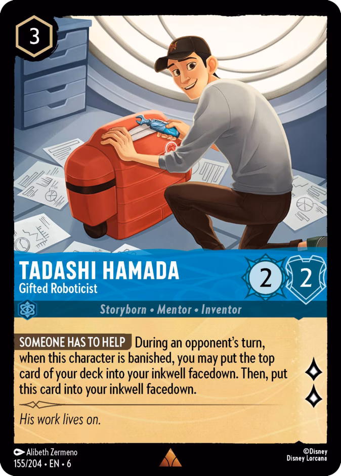 Tadashi Hamada - Gifted Roboticist — Azurite Sea #155 (Disney Lorcana card)