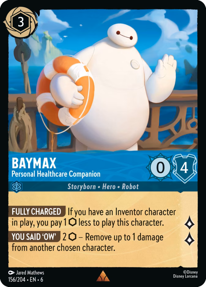 Baymax - Personal Healthcare Companion — Azurite Sea #156 (Disney Lorcana card)