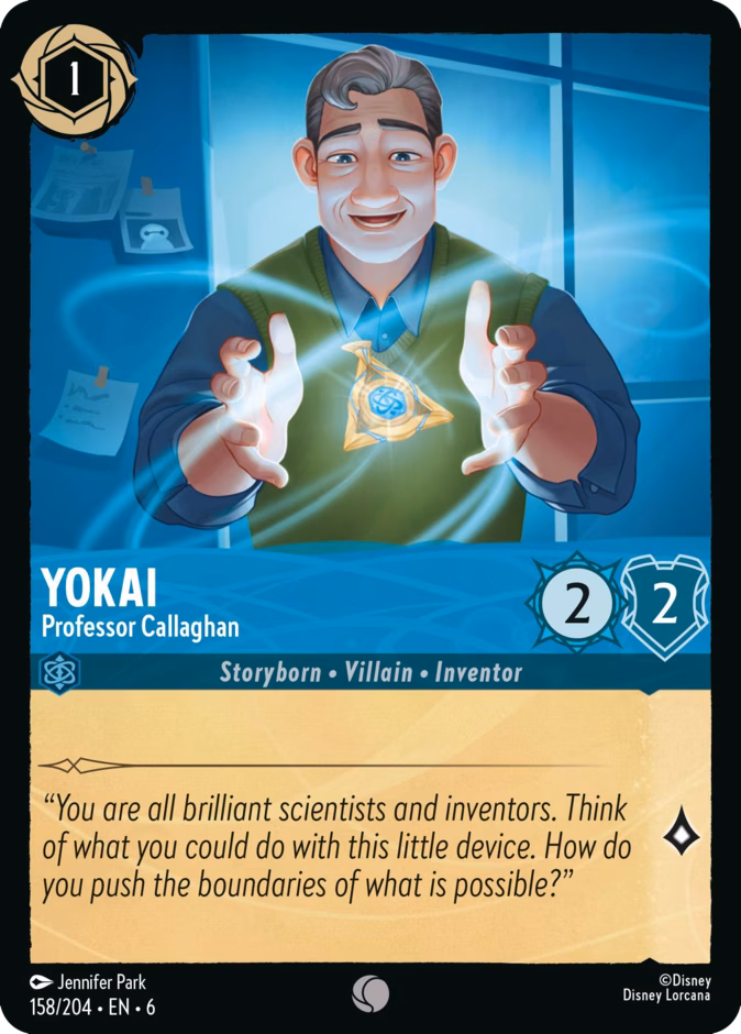 Yokai - Professor Callaghan — Azurite Sea #158 (Disney Lorcana card)
