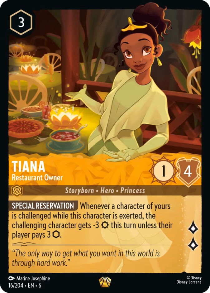 Tiana - Restaurant Owner — Azurite Sea #16 (Disney Lorcana card)