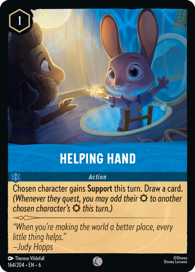 Helping Hand — Azurite Sea #164 (Disney Lorcana card)