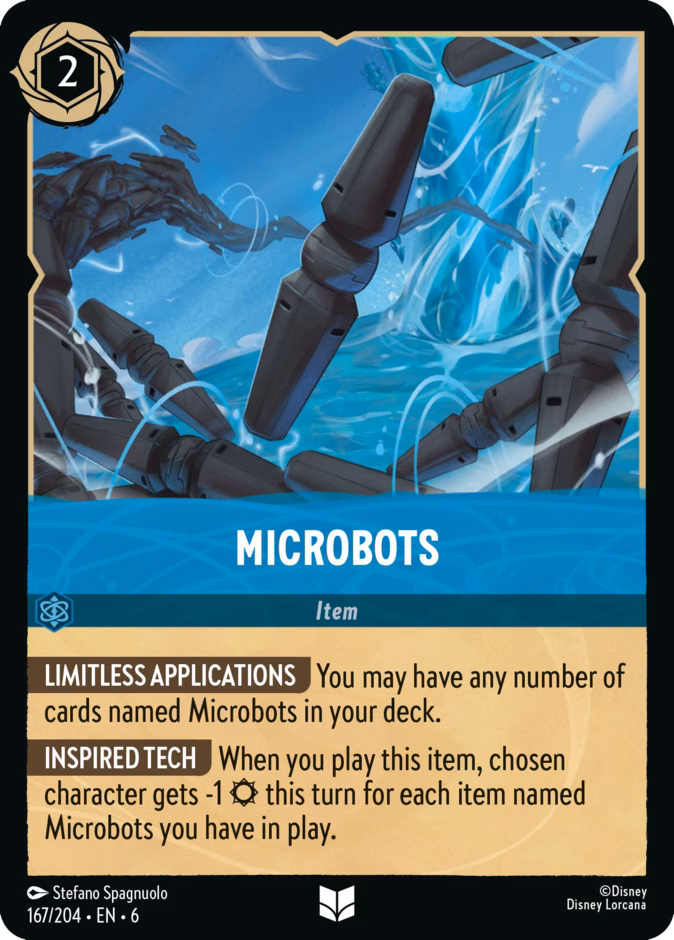 Microbots — Azurite Sea #167 (Disney Lorcana card)