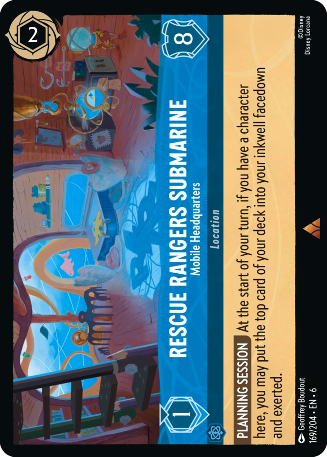 Rescue Rangers Submarine - Mobile Headquarters — Azurite Sea #169 (Disney Lorcana card)