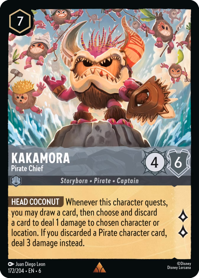 Kakamora - Pirate Chief — Azurite Sea #172 (Disney Lorcana card)