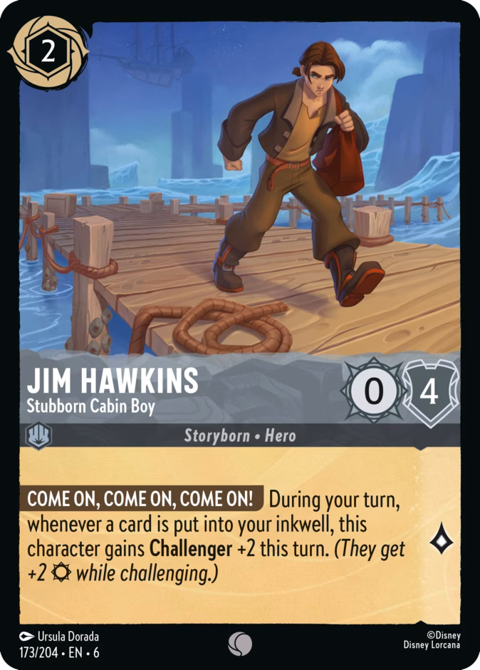 Jim Hawkins - Stubborn Cabin Boy — Azurite Sea #173 (Disney Lorcana card)