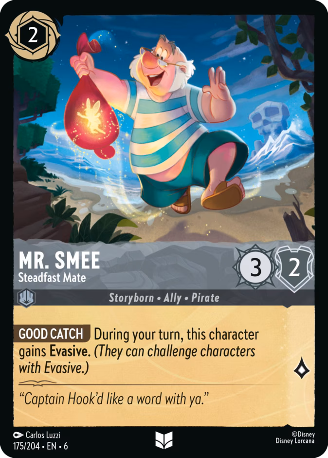 Mr. Smee - Steadfast Mate — Azurite Sea #175 (Disney Lorcana card)