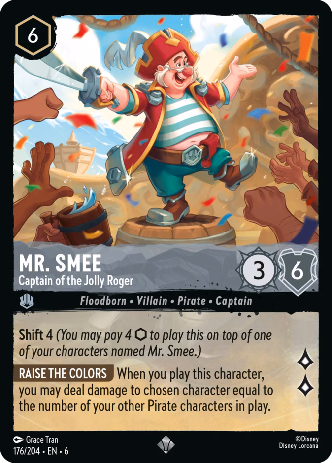 Mr. Smee - Captain of the Jolly Roger — Azurite Sea #176 (Disney Lorcana card)