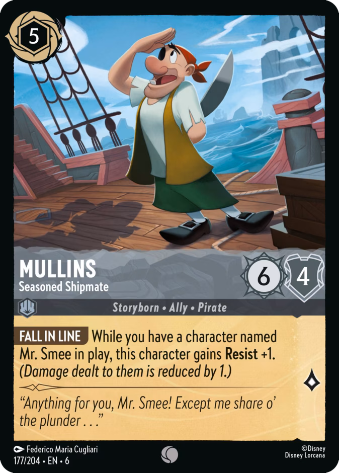 Mullins - Seasoned Shipmate — Azurite Sea #177 (Disney Lorcana card)